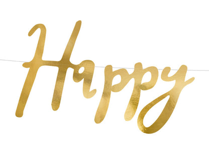 Χρυσή Γιρλάντα Happy Birthday 62x16.5cm