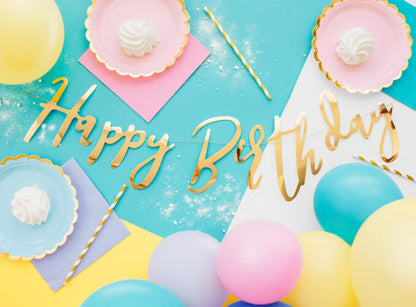Χρυσή Γιρλάντα Happy Birthday 62x16.5cm