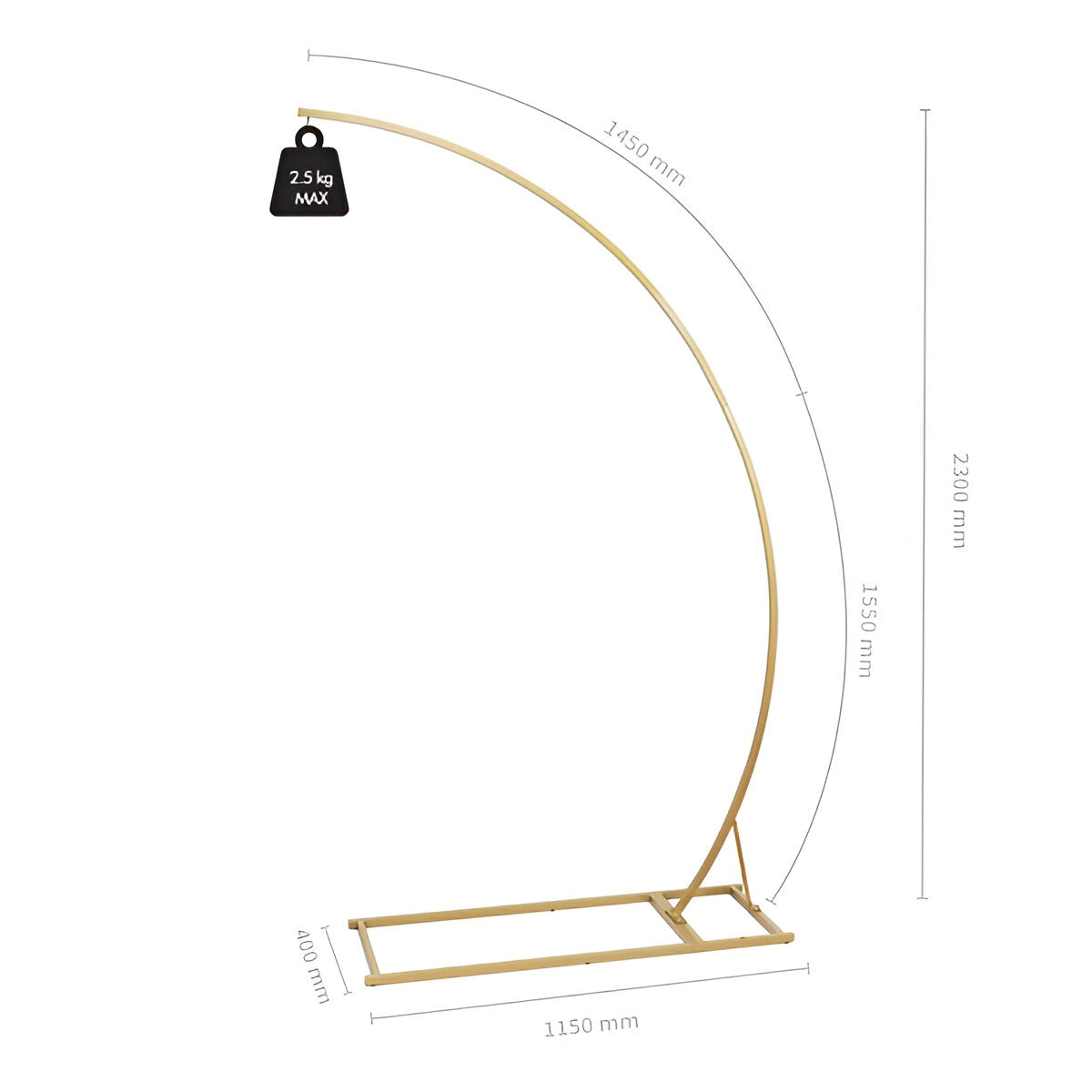 Χρυσό Μεταλλικό Σταντ για Πολυέλαιο 230cm