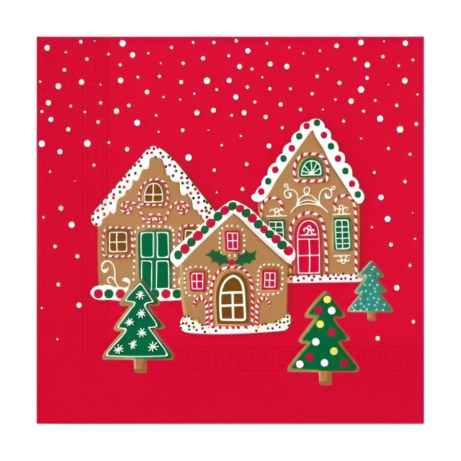 Χριστουγεννιάτικες Χαρτοπετσέτες -  Μπισκοτόσπιτα (20 τεμ)