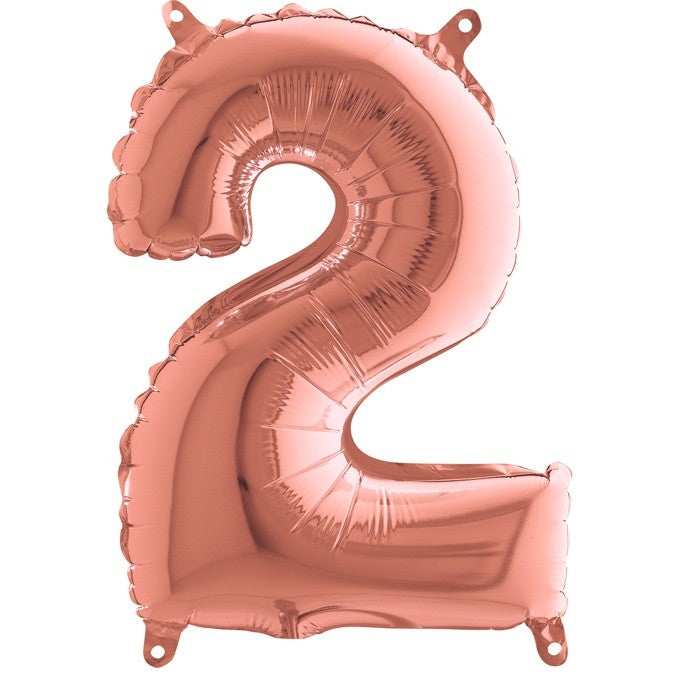Mini Shape Rosegold Μπαλόνια Αριθμοί 36 cm – 14″