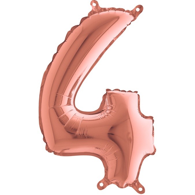 Mini Shape Rosegold Μπαλόνια Αριθμοί 36 cm – 14″