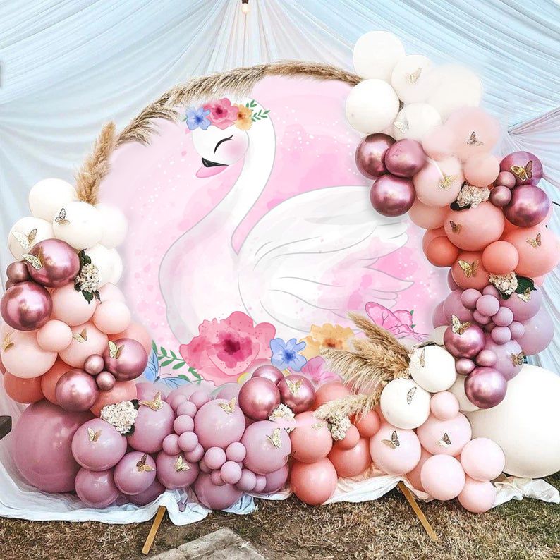 Στρογγυλή αφίσα με όνομα θέμα Κύκνος 1,30m