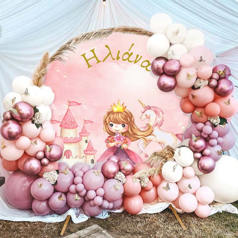 Στρογγυλή αφίσα Βάπτισης Πριγκίπισσα 1,30m