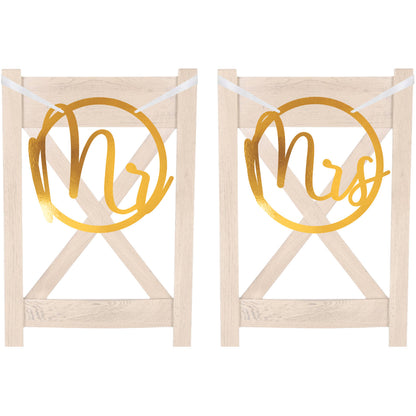 Διακοσμητικά Καρέκλας Γάμου - Mr and Mrs (2 τεμ)