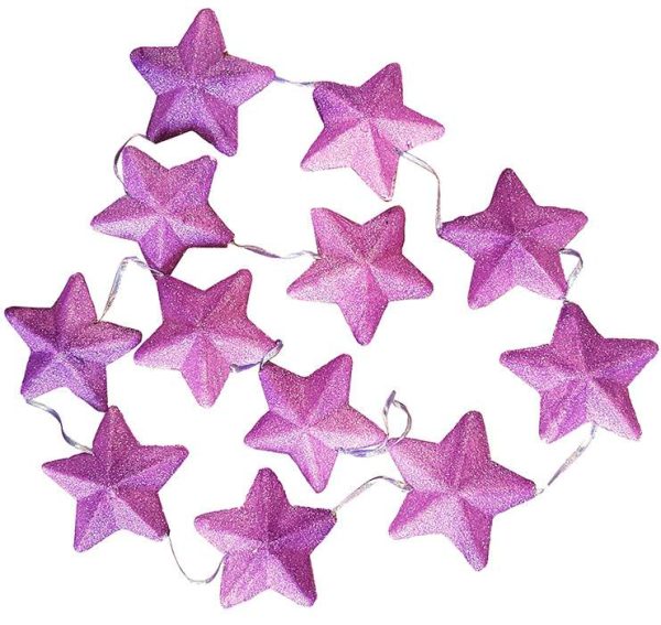 Διακοσμητική γιρλάντα με μωβ αστεράκια