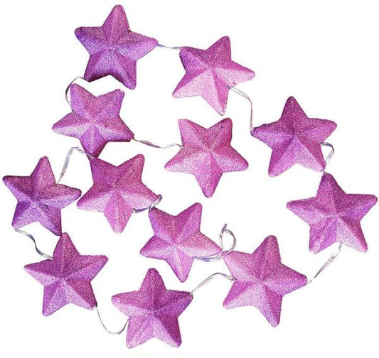 Διακοσμητική γιρλάντα με μωβ αστεράκια