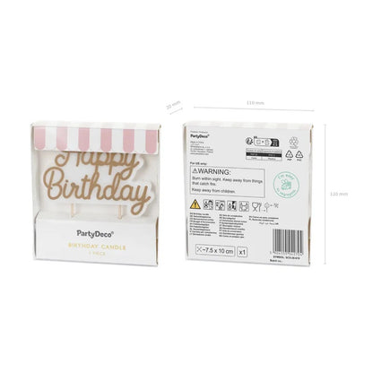 Κεράκι Τούρτας - Happy Birthday (Χρυσό)