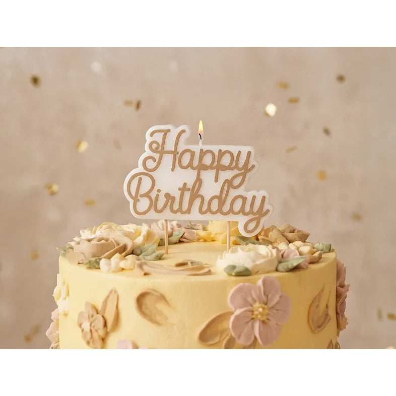 Κεράκι Τούρτας - Happy Birthday (Χρυσό)