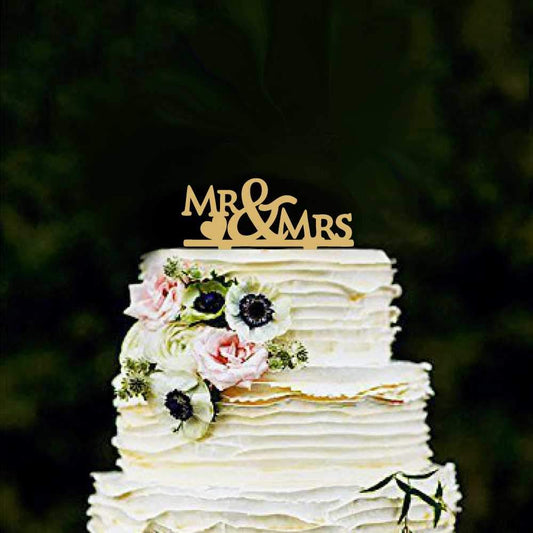 Διακοσμητικό topper Mr & Mrs χρυσό