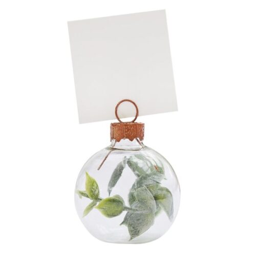 Διάφανες Μπάλες μ ευκάλυπτο και καρτελάκι (6 τεμ)