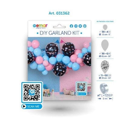 DIY Gender Reveal Γιρλάντα με Μπαλόνια (65 τεμ)