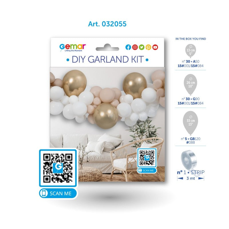 DIY Γιρλάντα με Μπαλόνια Latte (65 τεμ)