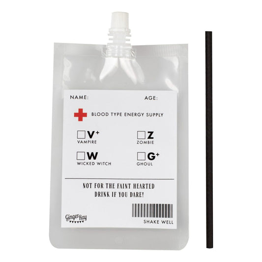 Drinking Pouch με καλαμάκι - Halloween Blood Bag (5 τεμ)