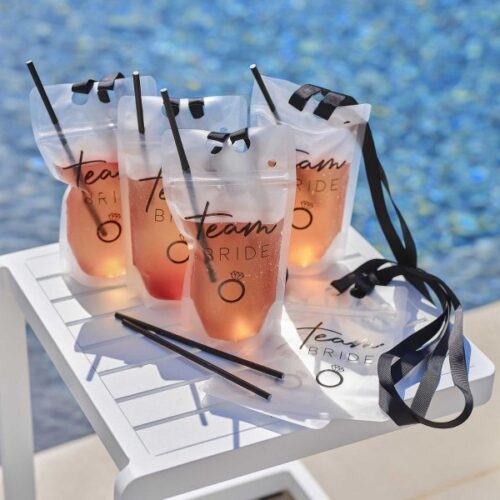 Drinking Pouch με κορδόνι - Team Bride (6 τεμ)