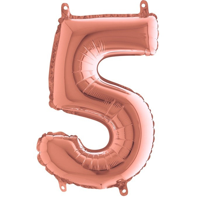 Mini Shape Rosegold Μπαλόνια Αριθμοί 36 cm – 14″