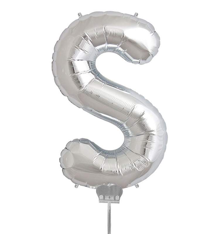 Mini Μπαλόνια Γράμματα Ασημί 35 cm