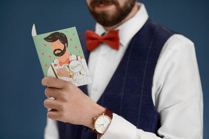 Ευχετήρια Κάρτα Groom με αποσπώμενη καρφίτσα