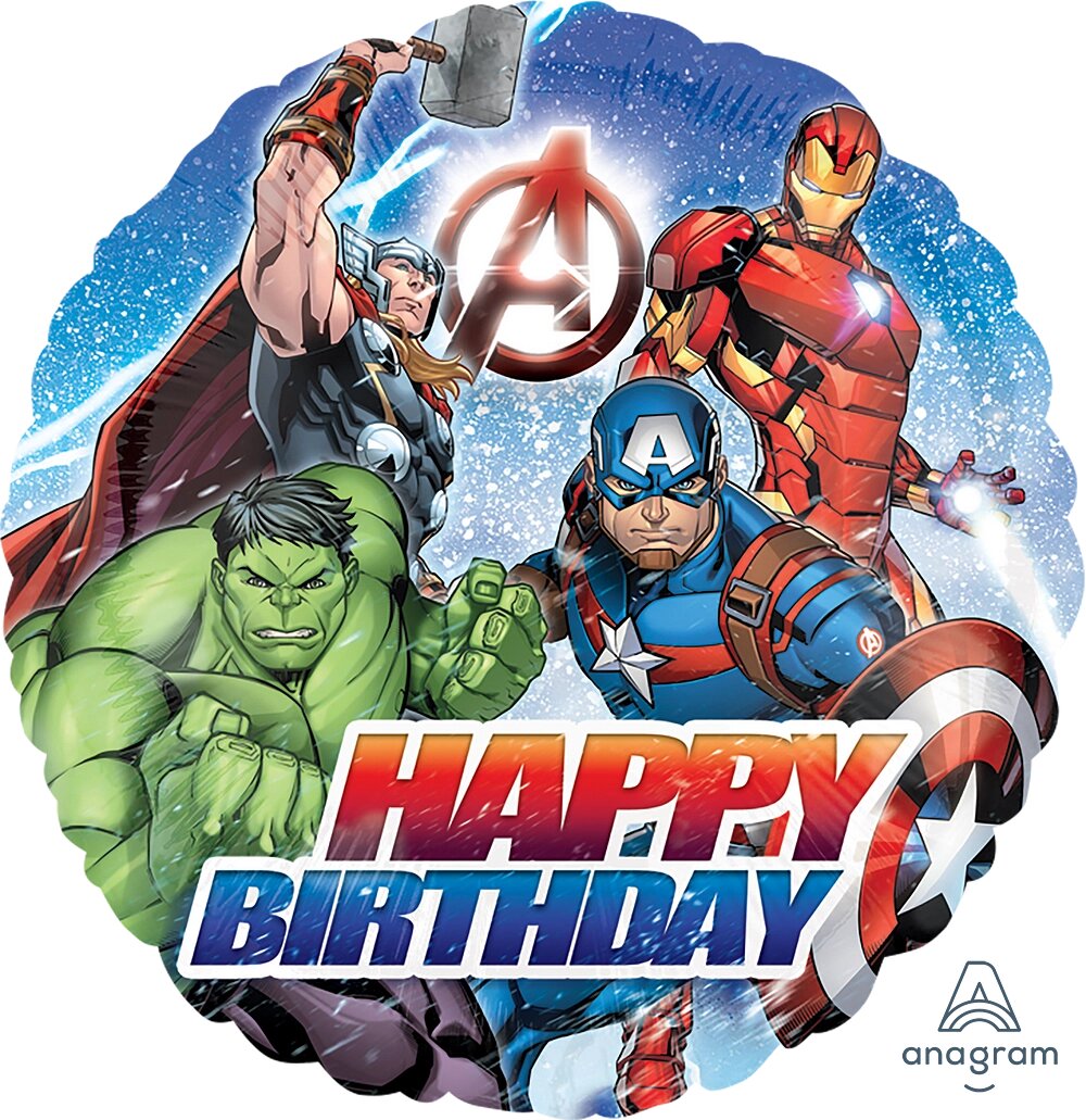 Μπαλόνι Φοιλ 17 Marvel Avengers Animated Birthday / 43 εκ