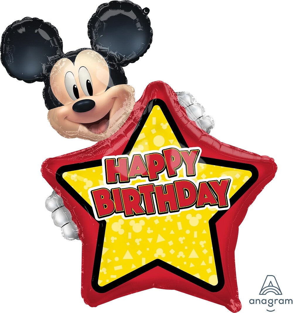 Μπαλόνι Φοιλ Σχήμα Mickey Mouse Happy Birthday / 63 x 76 εκ