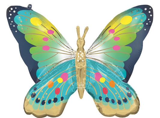 Μπαλόνι Φοιλ Σχήμα Πεταλούδα 76 x 68 εκ - Vibrant Blue Satin Butterfly