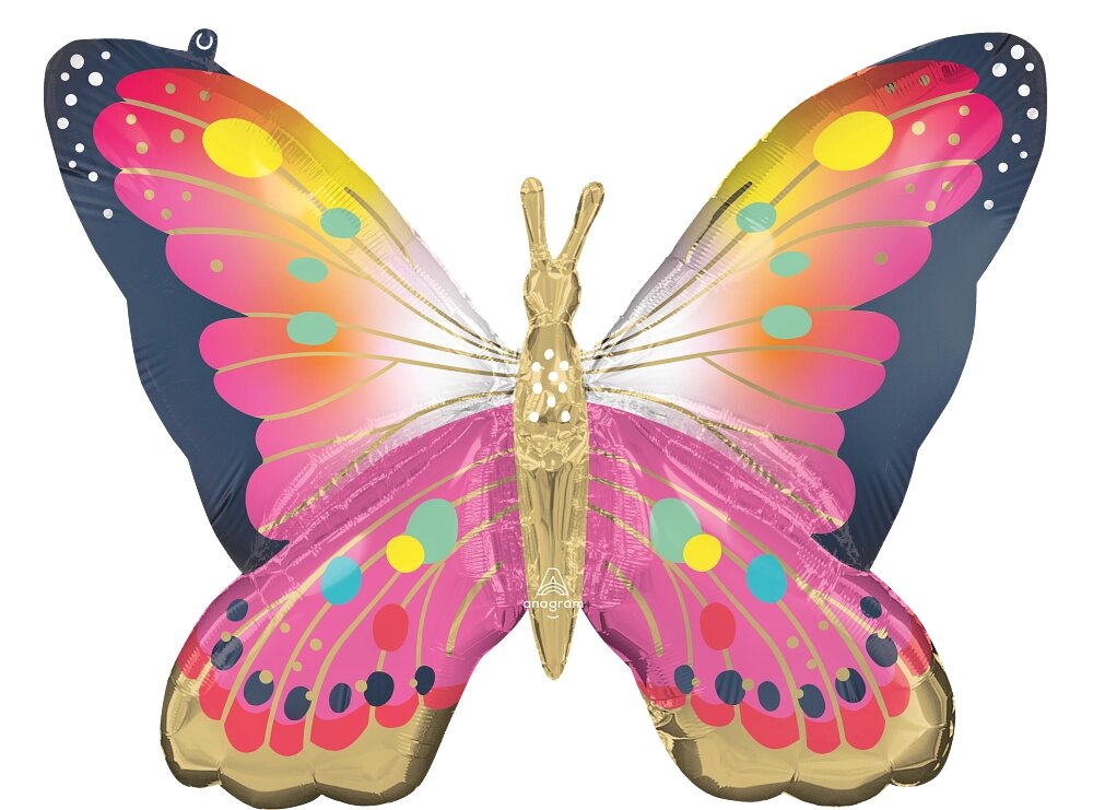 Μπαλόνι Φοιλ Σχήμα Πεταλούδα 76 x 68 εκ - Vibrant Pink Satin Butterfly