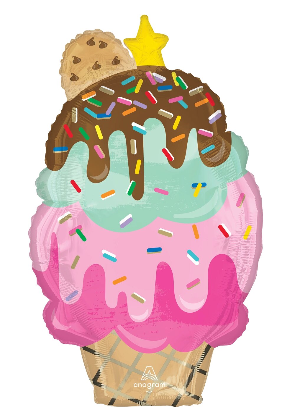Μπαλόνι Φοιλ Σχήμα Παγωτό - Here's the Scoop Cone / 48 x 76 εκ