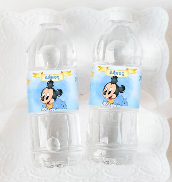 Ετικέτες για μπουκάλια νερού Baby Mickey (8 τεμ)