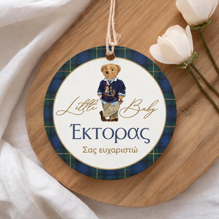 Ευχαριστήριο καρτελάκι Στρογγυλό – Ροζ Αρκουδάκι