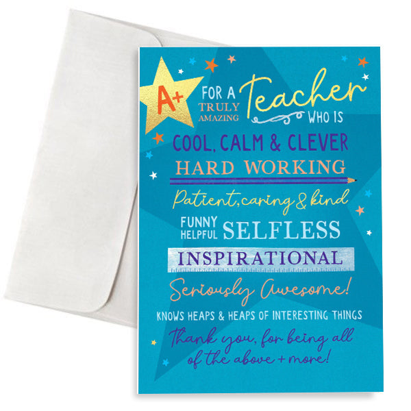Ευχετήρια Κάρτα για Δασκάλα/Δάσκαλο A Plus Teacher