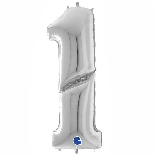 Γίγας Μπαλόνια Αριθμοί Ασημί 163 cm – 64″