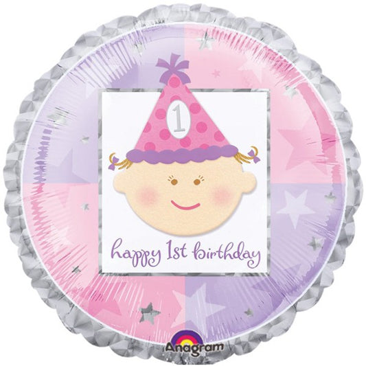 Μπαλόνι Φοιλ 18 Πρώτα Γενέθλια Ροζ  / 46 εκ