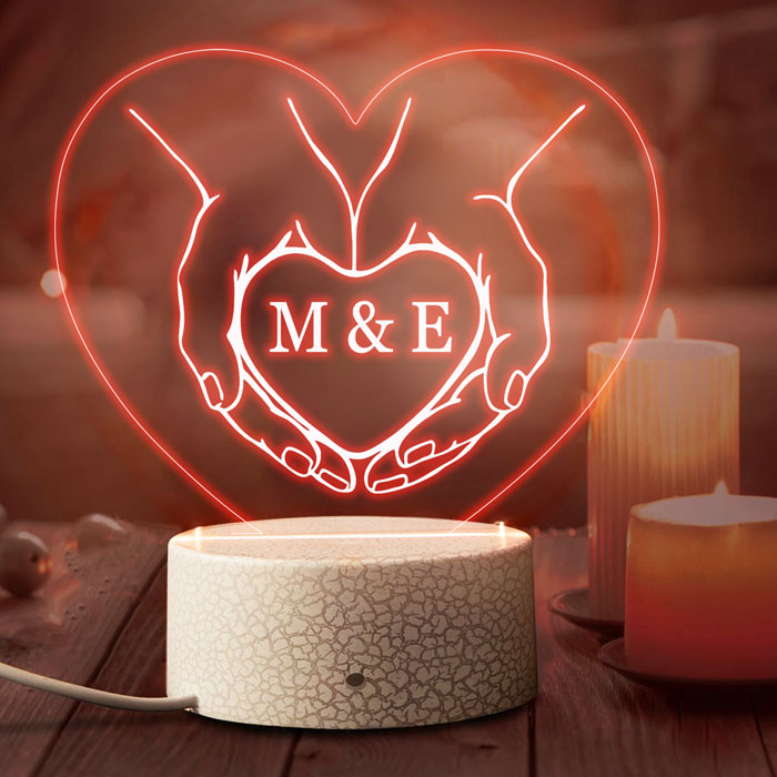 Φωτιστικό led & plexiglass - Hold my Heart