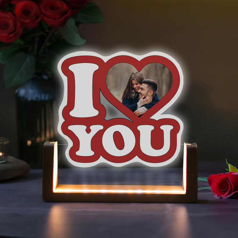 Φωτιστικό led για Ζευγάρι με Φωτογραφία - Love U