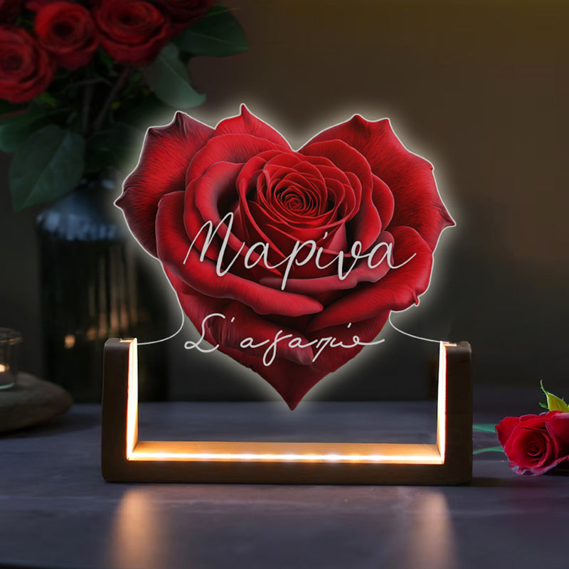 Φωτιστικό led με αφιέρωση - Red Rose