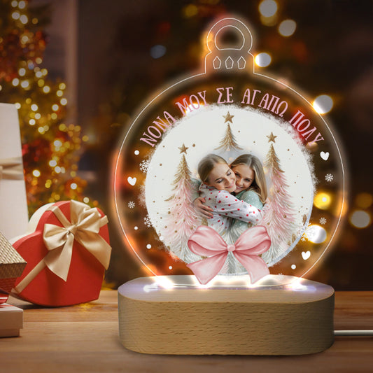 Φωτιστικό led με βάση για Νονά - Pinky Christmas