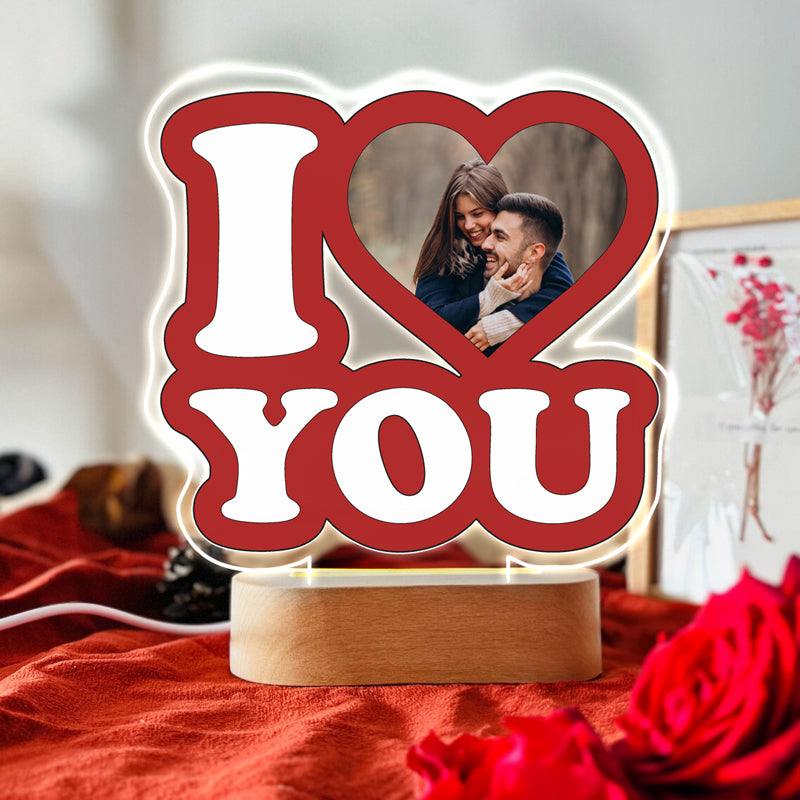 Φωτιστικό led με φωτογραφία - I ❤️ U