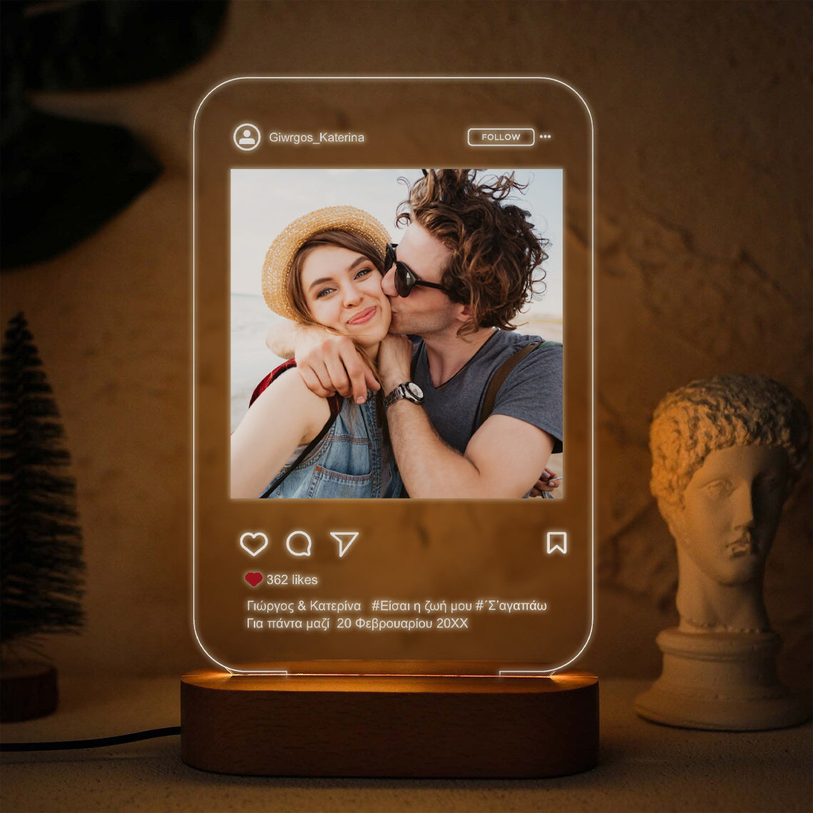 Φωτιστικό led με φωτογραφία - Instagram Love