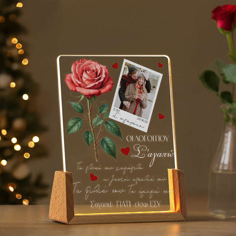 Φωτιστικό led με φωτογραφία - Οι Λόγοι που Σ' αγαπώ