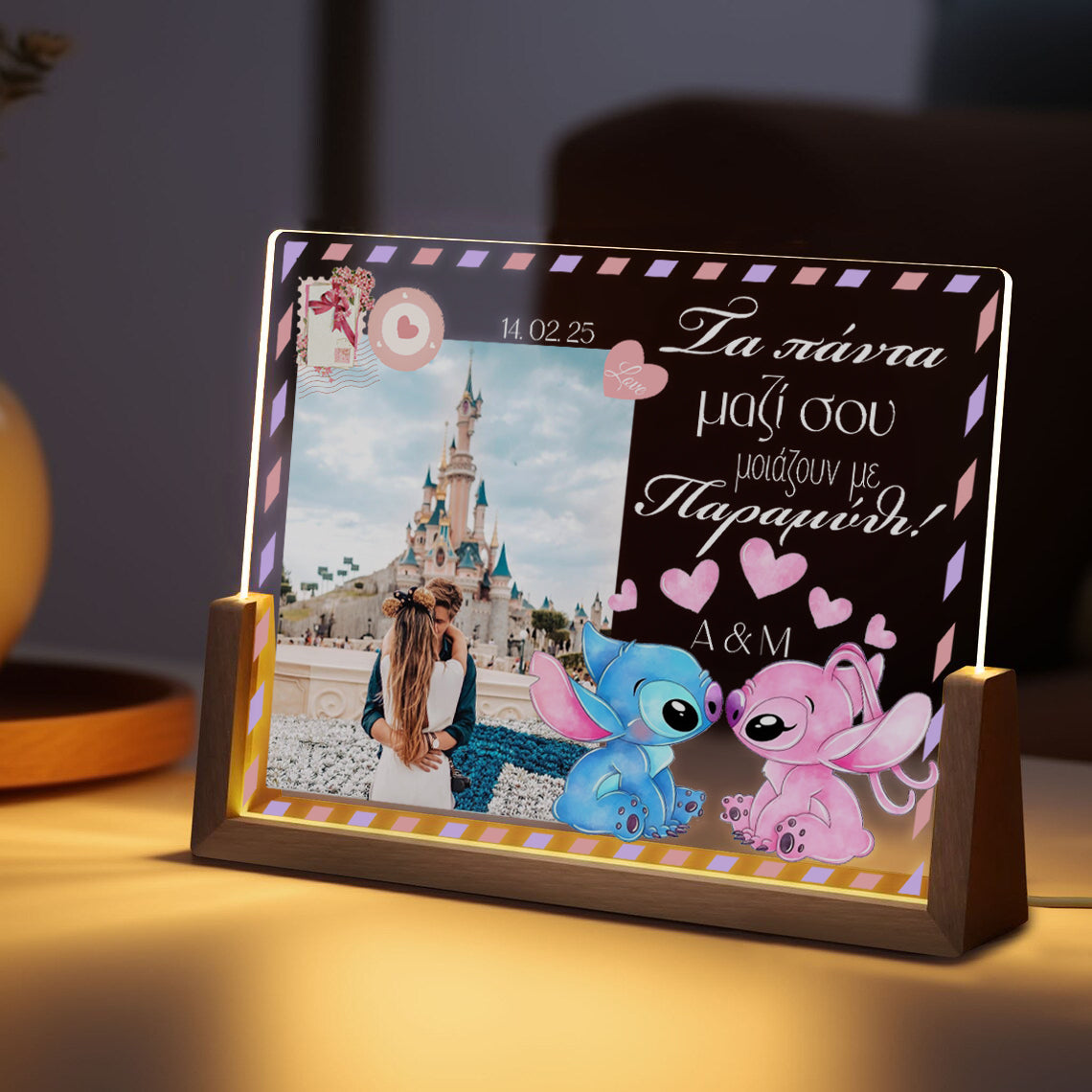 Φωτιστικό led με Φωτογραφία - Stitch & Angel