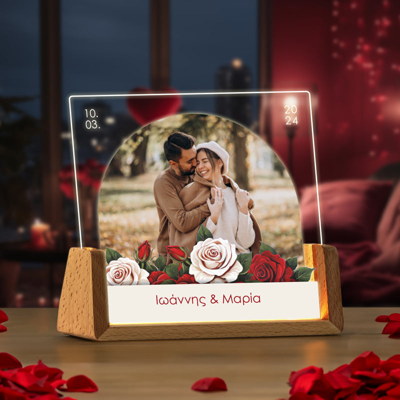 Φωτιστικό led με Φωτογραφία - Τριαντάφυλλα