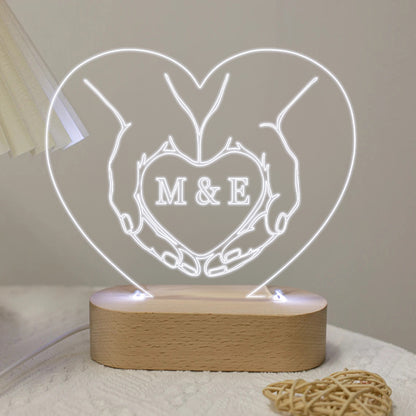 Φωτιστικό led & plexiglass - Hold my Heart