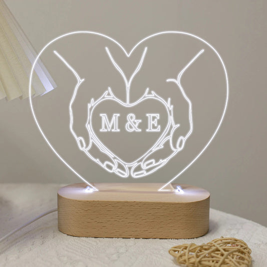 Φωτιστικό led & plexiglass - Hold my Heart