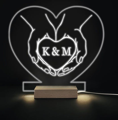 Φωτιστικό led & plexiglass - Hold my Heart