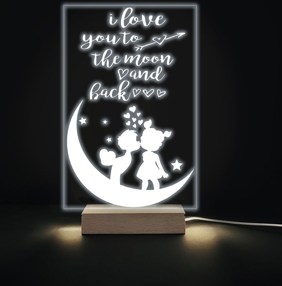 Φωτιστικό led & plexiglass - Τo the Moon and Back