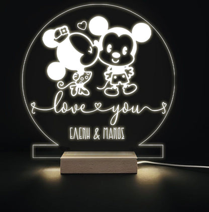 Φωτιστικό led plexiglass - Mickey & Minnie