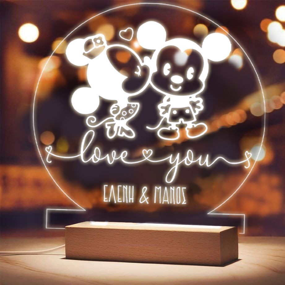 Φωτιστικό led plexiglass - Mickey & Minnie