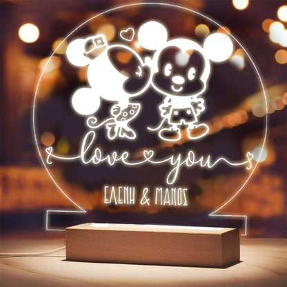 Φωτιστικό led plexiglass - Mickey & Minnie