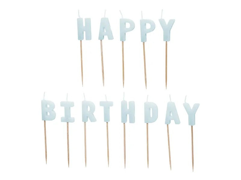 Γαλάζια Κεράκια Happy Birthday(13τμχ)