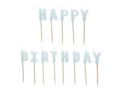 Γαλάζια Κεράκια Happy Birthday(13τμχ)